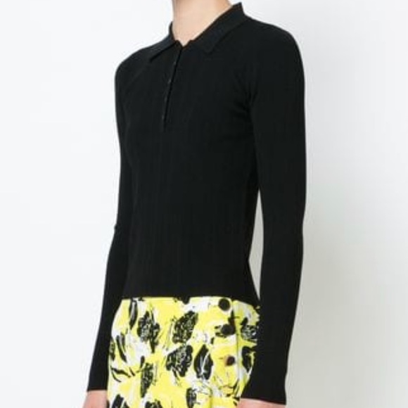Derek Lam Banded Cutout Polo Sweater - Picture 3 of 8